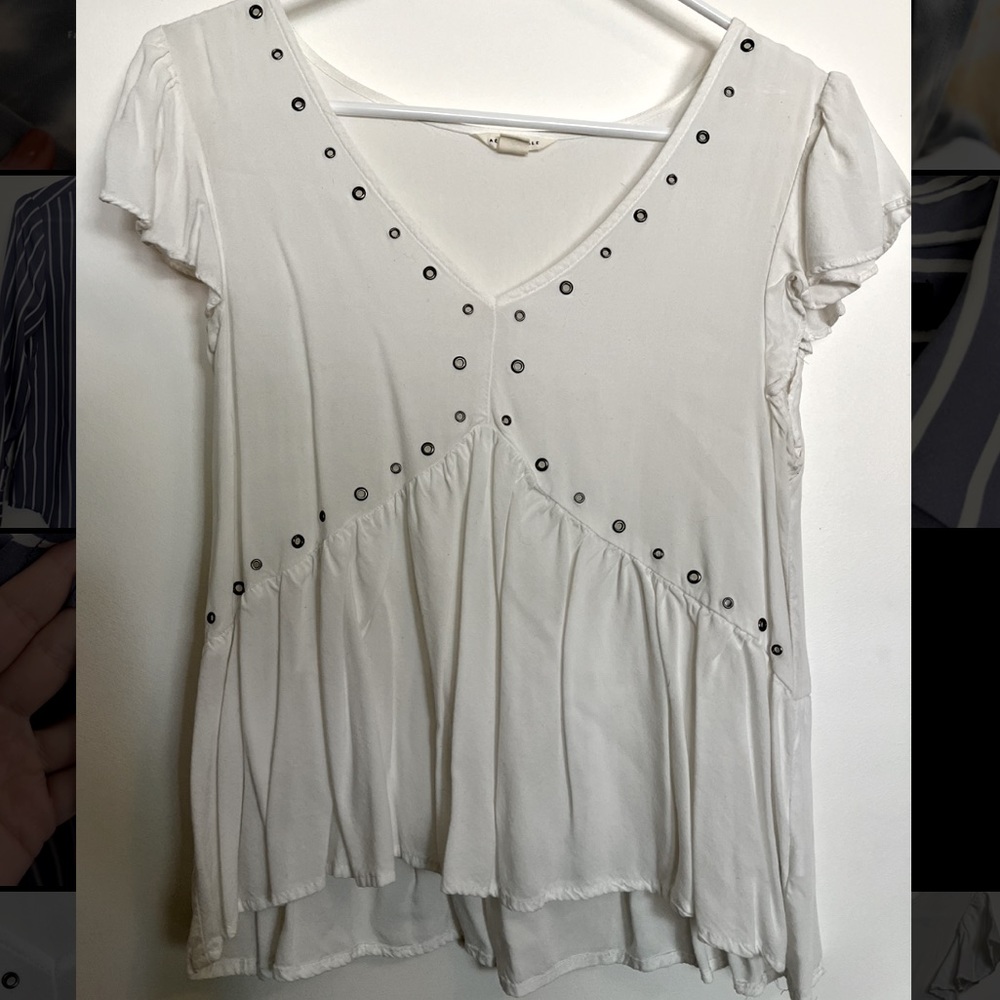 Aeropostale Peplum Top with Metal Rivets